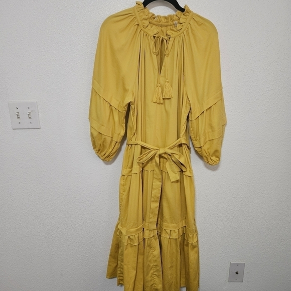 Elie Tahari ruffled details balloon sleeve western boho style dress size small - Picture 4 of 15
